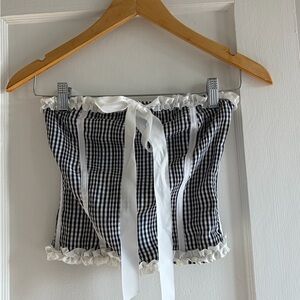 Birdies Black and White Gingham Top